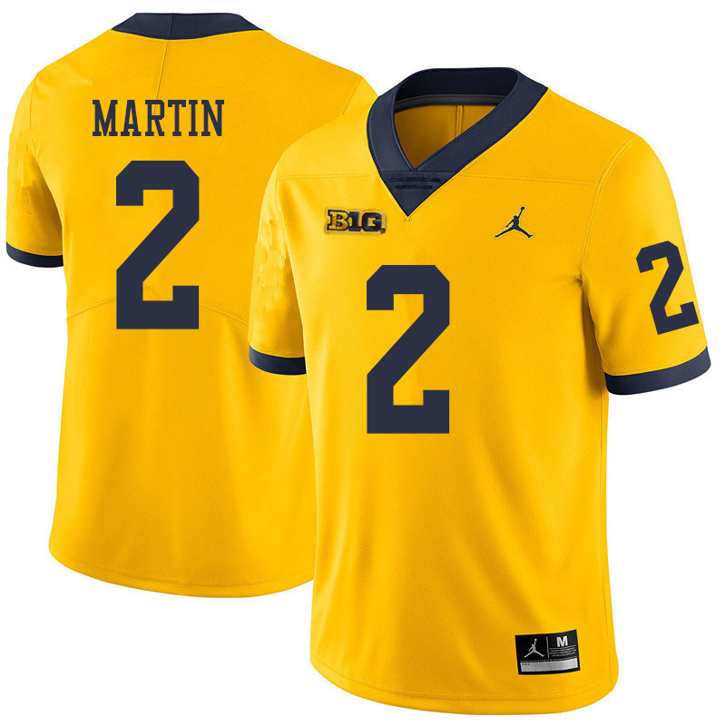 Jordan Brand Men #2 Oliver Martin Michigan Wolverines College Football Jerseys Sale-Yellow